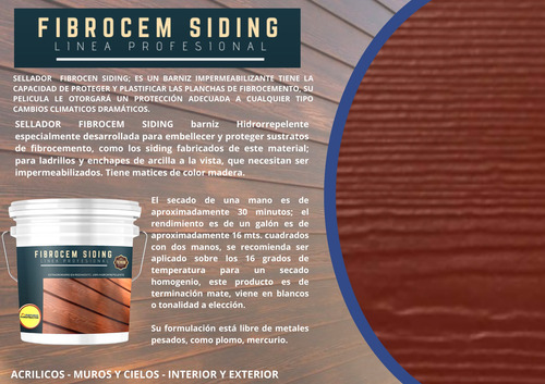 Pintura Para Fibrocem Siding Castaño Galón 4lts