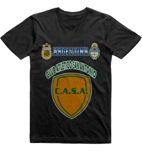 Remera Infantil Negra Club San Antonio Feliciano Entre Rios