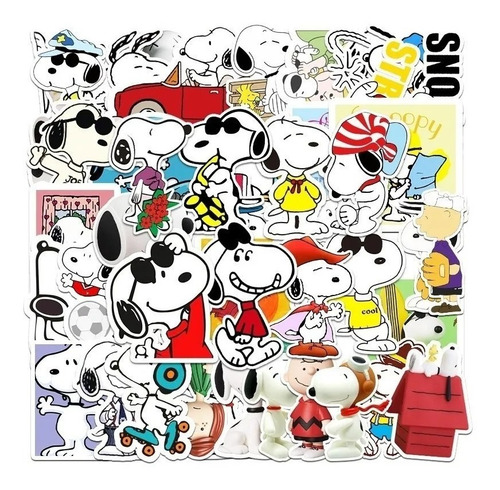 Imagen 4 de 7 de Snoopy - Set De 50 Stickers / Calcomanias / Pegatinas