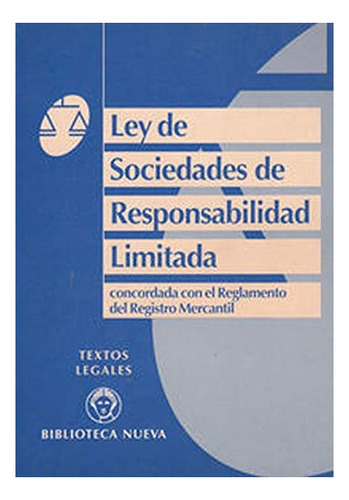 Libro Ley De Sociedades De Responsabilidad Limitad  De Aa Vv