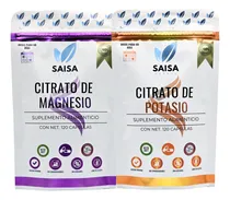Comprar Citrato de magnesio y Citrato de Potasio bolsas 120 cápsulas cada uno Suplemento Alimenticio | Saisa Herbal Sin sabor | Alta biodisponibilidad | Apoyo del sueño, Ayuda a fortalecer musculos, Vitalidad