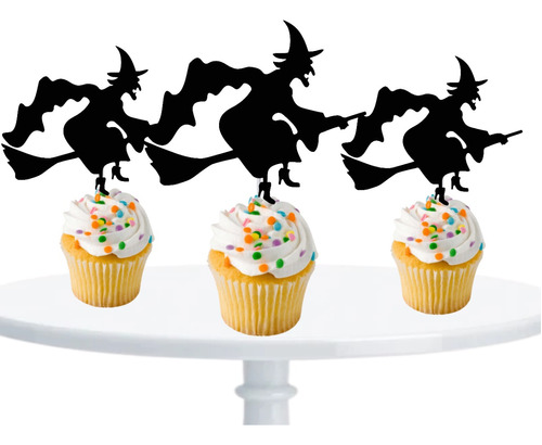 Halloween Brujas Cupcake Toppers Para Muffins X10