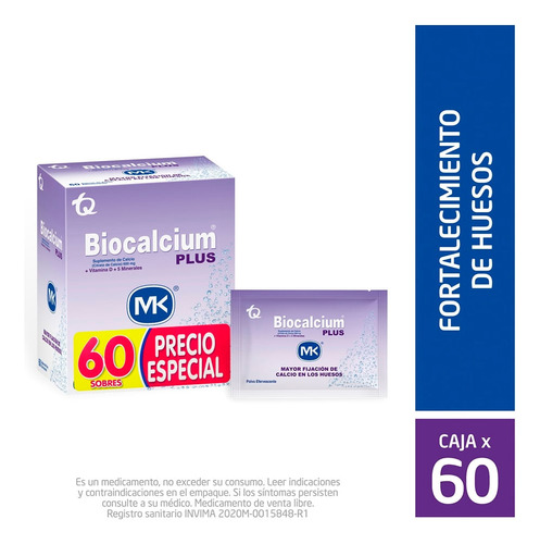 Precio Especial Biocalcium Plus 600mg X 60 Sobres