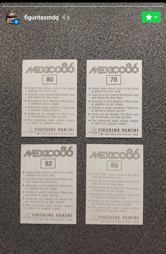 Figuritas De Argentina De Mexico 86 De Panini! Argentina México 86