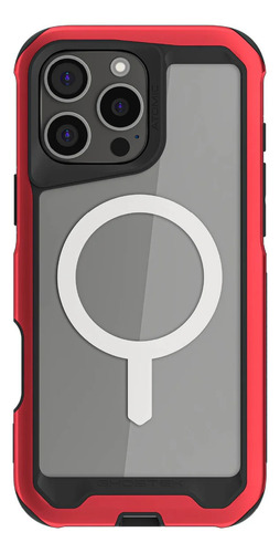 Funda / Carcasa De Aluminio Para iPhone 16 Pro Max - Marca Ghostek Modelo Atomic - Color Rojo
