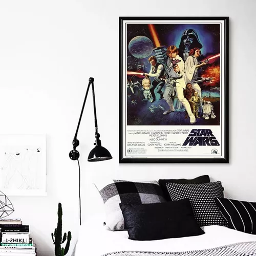 Cuadro Patente Millenium Falcon Star Wars Marco Negro Poliuretano Poster  Laminado Mate Decorativo Materiales De Calidad