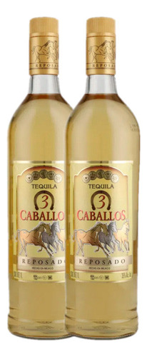 Tequila Reposado 3 Caballos 750ml Duo