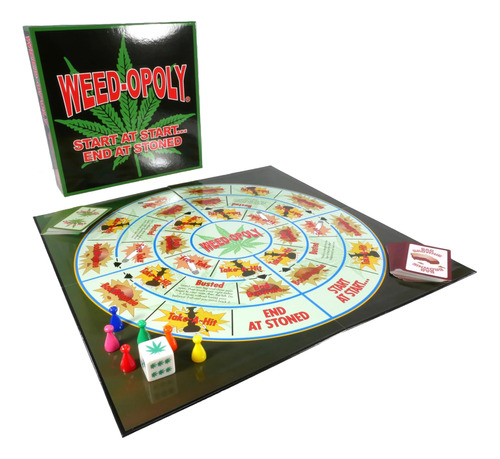 Juego De Mesa Weed-opoly/dados Personalizados 6 Peones