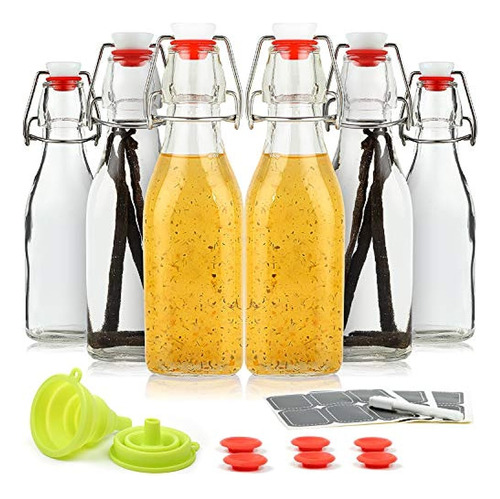 Willdan Set De 6 - 8.5oz Swing Top Glass Bottles - Flip Top 