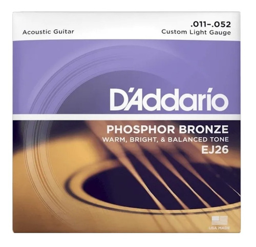 Daddario Acustica 011 Ej26 Phosphor Bronze 011-052