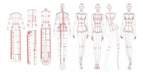 Reglas De Ilustración De Moda, Plantillas Para Bocetos, Regl