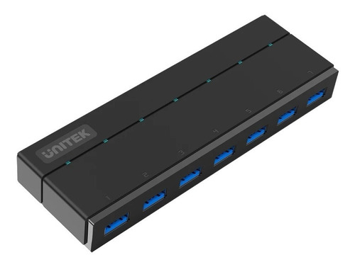 Hub Adaptador Y Cargador 7 Puertos Usb 3.0 C/ Fuente Unitek