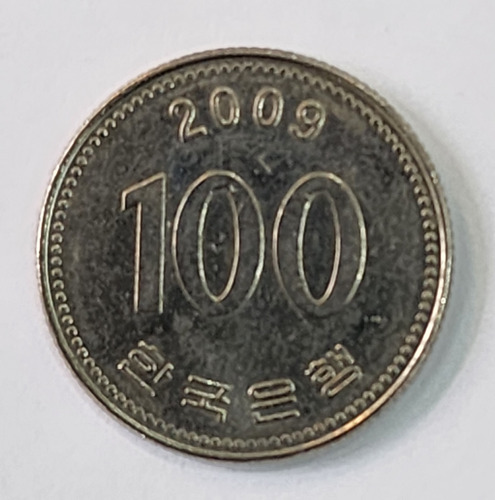 Moneda 100 Won Corea Del Sur Año 2009