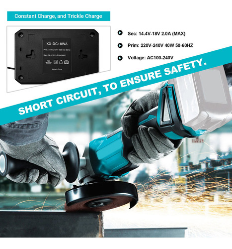 Carregador Dc18wa De 14,4 V-18 V Para Maktec Dc18sg Dc1851 B