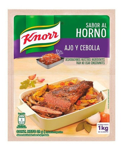 Knorr Saborizador Carne Horno Ajo Y Ceb 21g Pack X 3