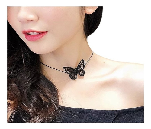 Colar Gargantilha Choker Borboleta Linda! Grg 482