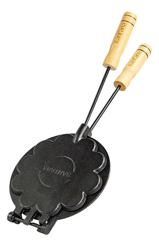 Maquina De Fazer Waffle Fit Coração Fogão Ferro Fundido Cabo
