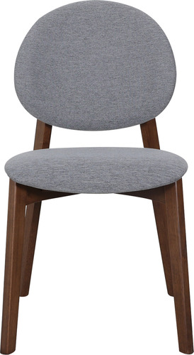 Silla Comedor Madera Nogal Tapiz Gris Minimalista Moderna