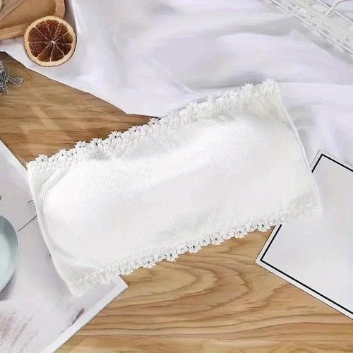 Bralette Sin Tirantes Con Encaje Para Mujer, Top Sin