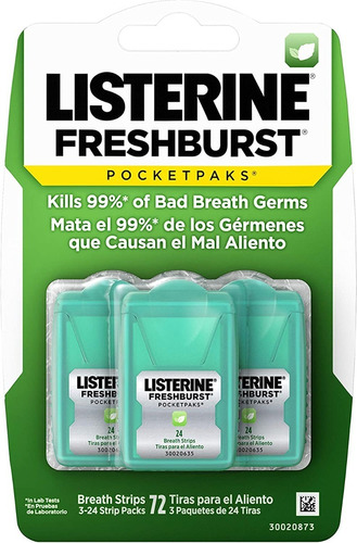 Listerine Freshburst Pocketpaks Folhas Refrescante Importado