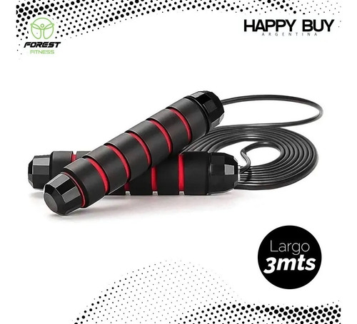 Imagen 2 de 7 de Soga De Saltar Ruleman Forest Fitness Gym Box Antideslizante