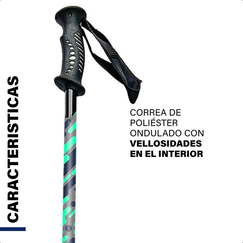 Kit 2 Bastones De Trekking Extensible Senderismo Montañismo Color Azul
