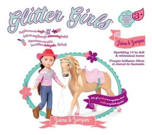 Muñeca Glitter Girls Jaime Y Su Caballo Jumper Mide 35 Cm 2m