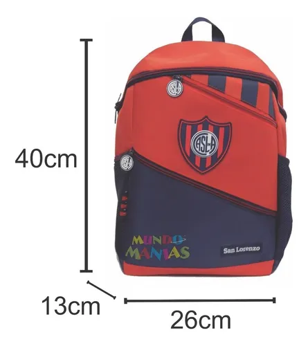 Mochila Espalda Grande 16p Futbol San Lorenzo Sl001 Manias