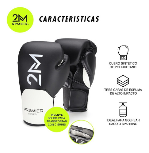 Imagen 7 de 10 de Guantes Boxeo 12/14 Oz Velcro Kick Importado Box Profesional