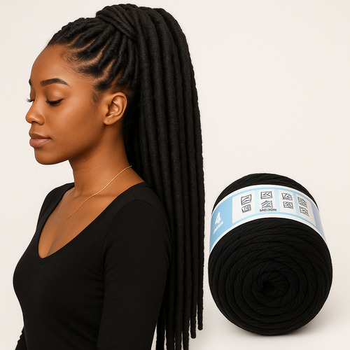 Kit 3 Rolos Fio Panamá Importado Para Tranças Box Braids 80g Preto