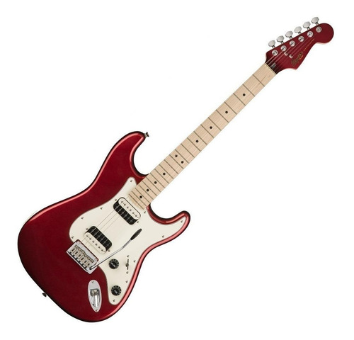 Guitarra elétrica Squier by Fender Contemporary. Stratocaster HH de choupo dark metallic red brilhante com diapasão de bordo