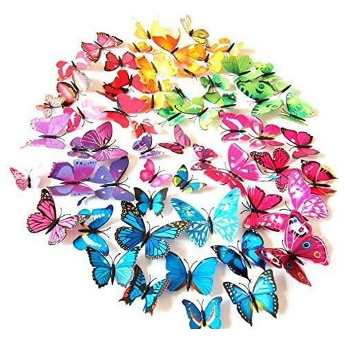 72 Pcs 6 Colores Extraíbles 3d Diy Hermosas Mariposas ...