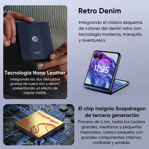 Motorola Razr 50 Ultra 5g Smartphone 12gb 256gb Dual Sim Teléfono Inteligente Plegable 165 Hz Con Nfc Azul