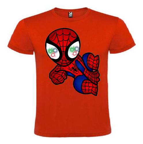 Polera Led Algodón 100% Niños Spiderman Mini