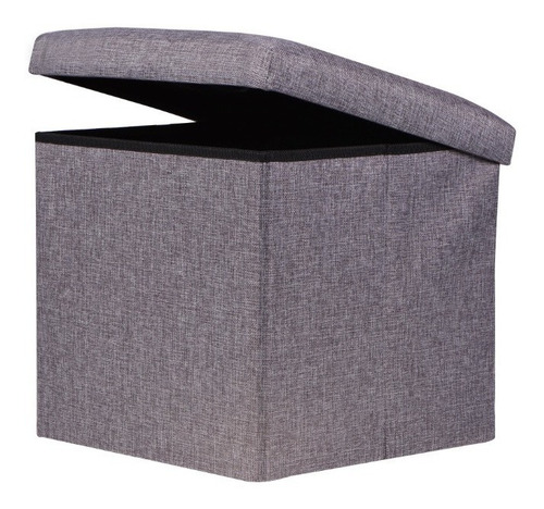 Puff Baul Begônia Cubo Organizador Plegable Gris