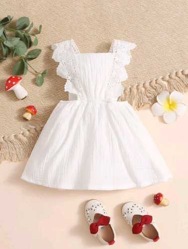 Vestido Blanco Para Niña Talla 18-24 Meses