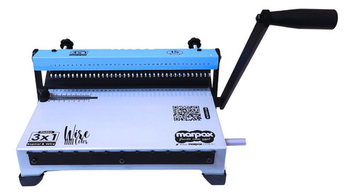 Encadernadora Wire-o Color 3x1 Azul Furo Quadrado Marpax