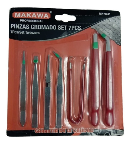 Set 7 Pinzas Cromado Makawa /toolstore