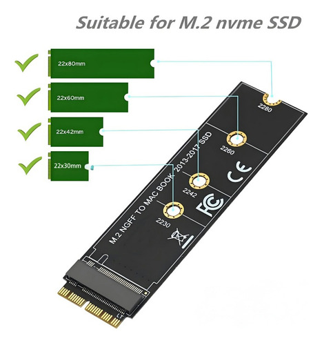 Adaptador Para Macbook Air Pro Retina 2013-2017 Nvme Ngff