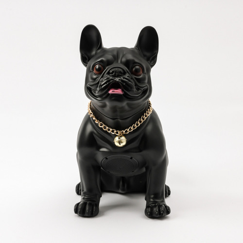 Parlante Porátil Ch-m13m Usb Grande Diseño Perro Negro Con