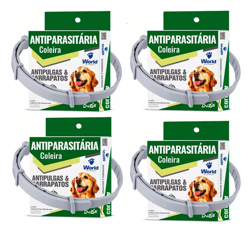 4 Coleira Para Animais De Estimação Anti Pulgas Carrrapatos