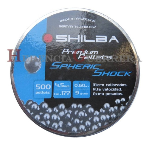 Imagen 1 de 7 de Balines Shilba Spheric Shock 4.5mm X500 9 Grain Aire Compr
