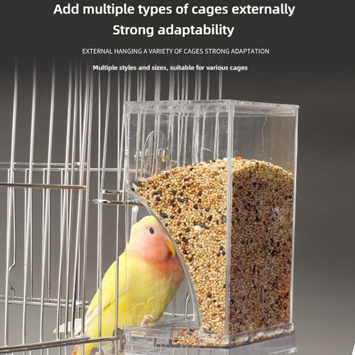 Comedero Para Pájaros No Mess, Comedero Automático Para Loro