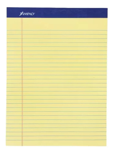 Block Hojas Amarillas Carta Raya Ampad 1 Pz