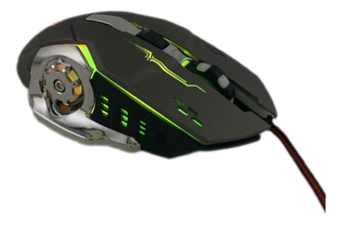 Mouse Twolf V6 Con Cable Color Negro Con Luces 6 Botones 