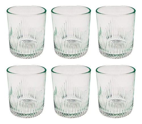 Set Dublín Vasos De Whisky X 6 Unidades 230 Ml Color Agua