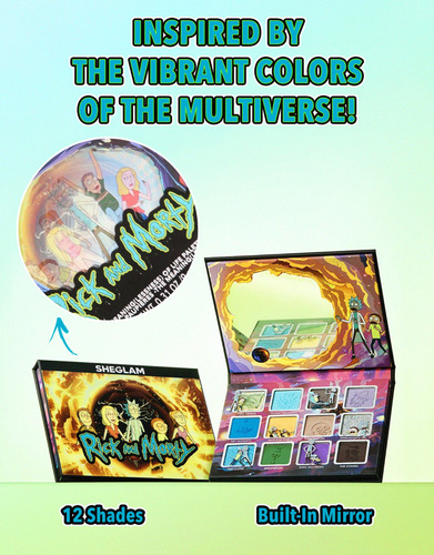 Paleta 12 Sombras De Ojos Rick And Morty Sheglam Brillosos