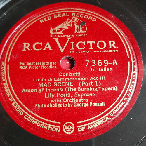 Pasta Lily Pons Soprano With Orch Rca Victor Tc55