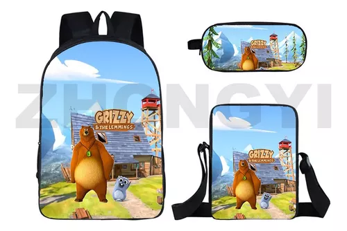 Mochila 3 Em 1 Tela De Desenho Animado Grizzy E Os Lemmings