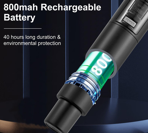 Micrófono Inalámbrico Uhf Recargable